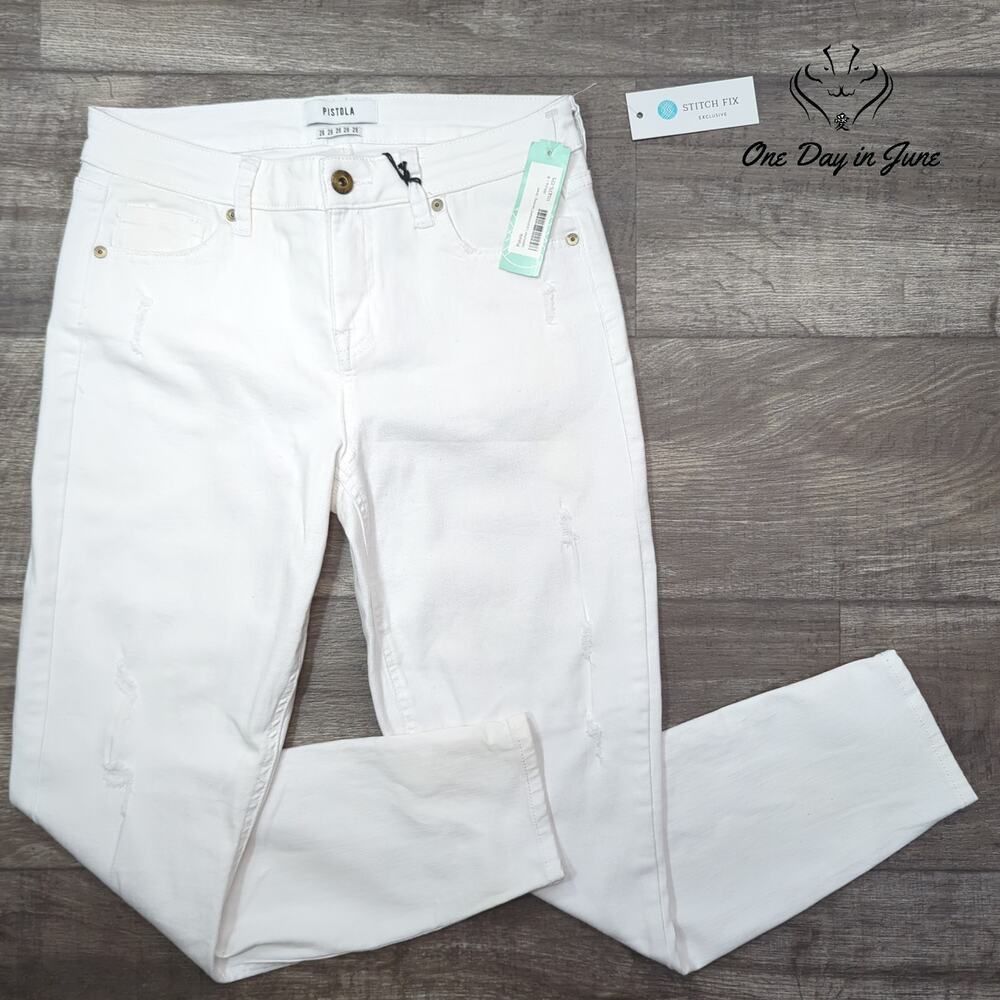 Pistola Jennifer Distressed Skinny Jeans Size 28 (6)